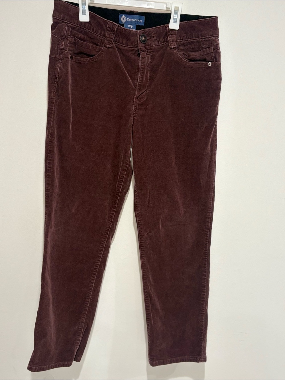 “Ab"solution Mid-Rise Corduroy Straight Leg Pants Tan Brown Size 12 - Picture 6 of 7